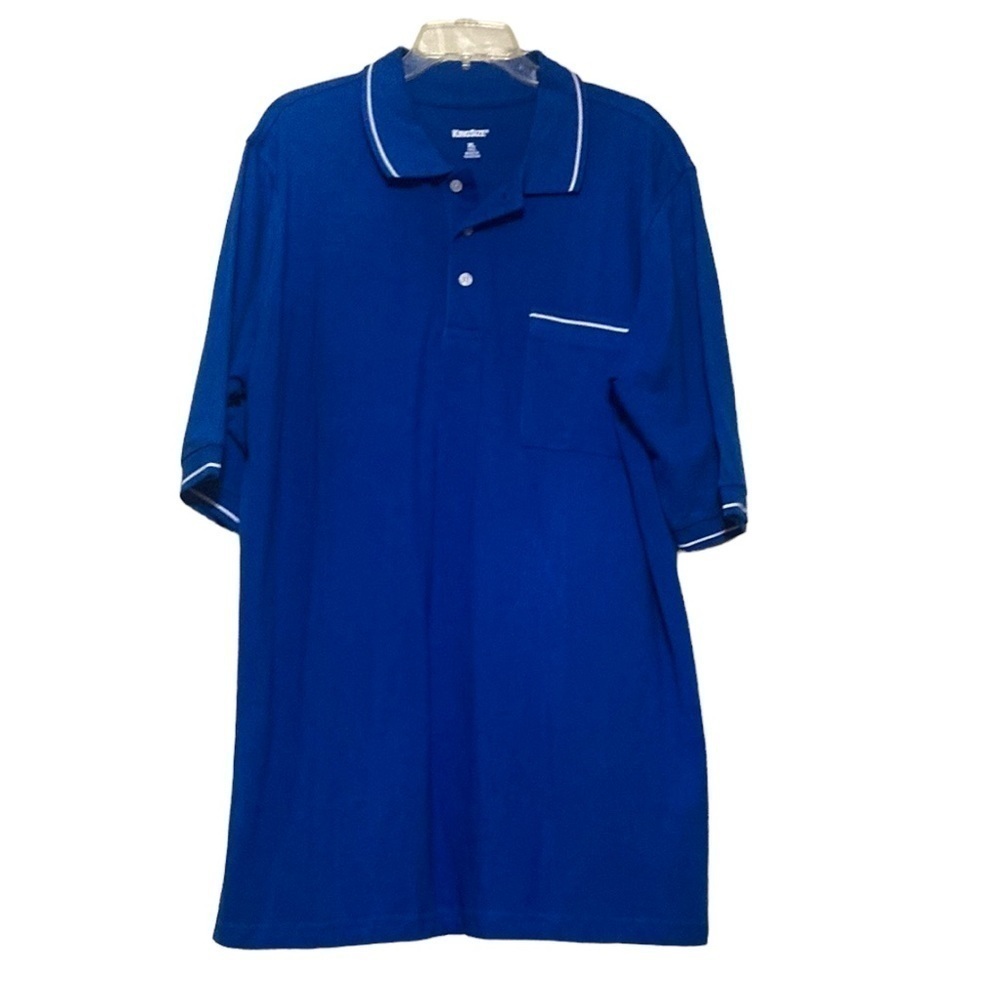 King size XL tall blue polo